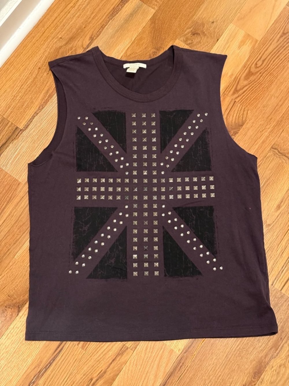 Forever 21 Black Studded Crewneck Muscle Tank